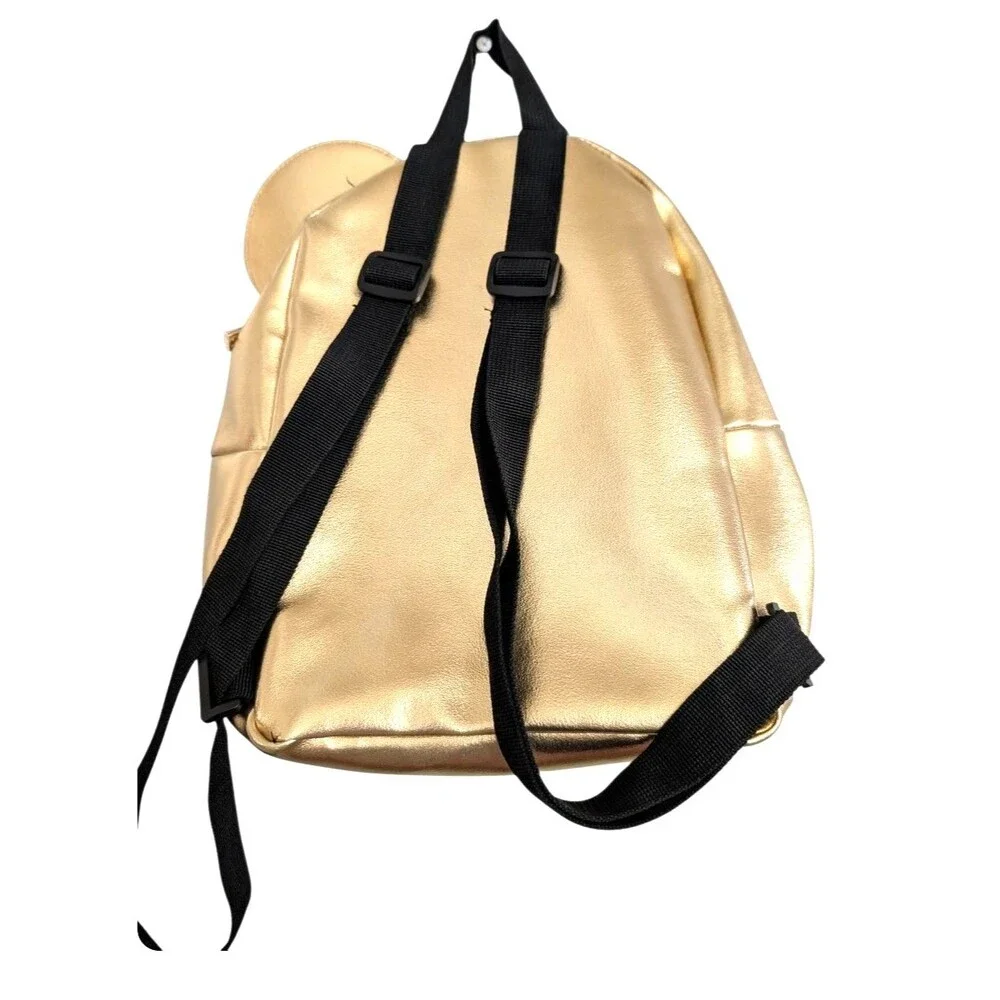 Disney’s Mickey Mouse Gold Mini Backpack 10.5” X 10.5” Mint Condition